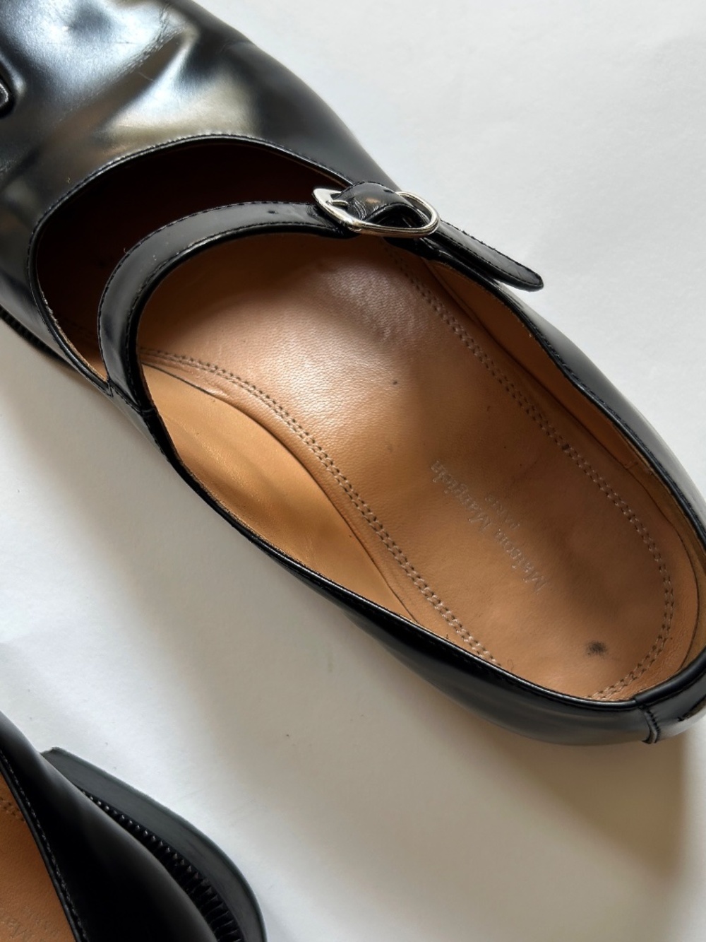Maison Martin Margiela Tabi Mary Jane Black Leather Flats EU 40 - Picture 4 of 4